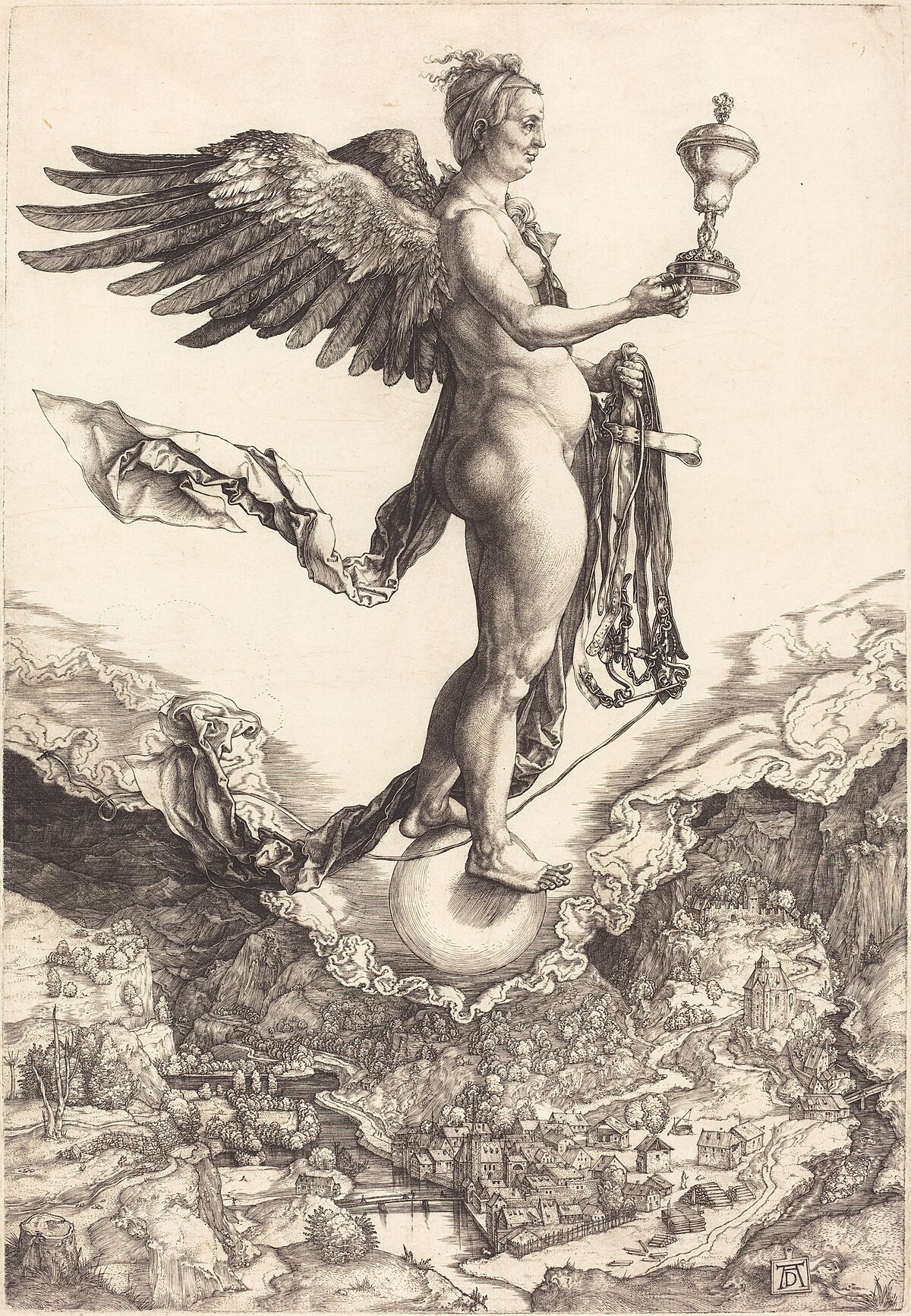 Albrecht Dürer - Nemesis (The Great Fortune), c.1501-1502
